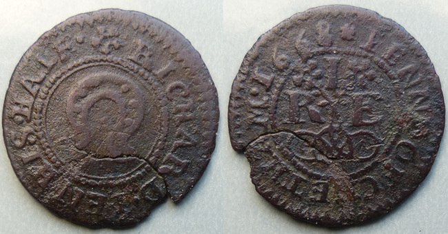 Chatham, Richard Jen 1668 halfpenny